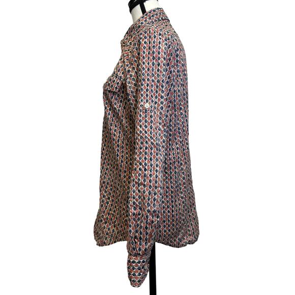 Lauren Jeans Co. Ralph Lauren Vintage Geometric Print Button-Up Shirt - Size M - Picture 3 of 12